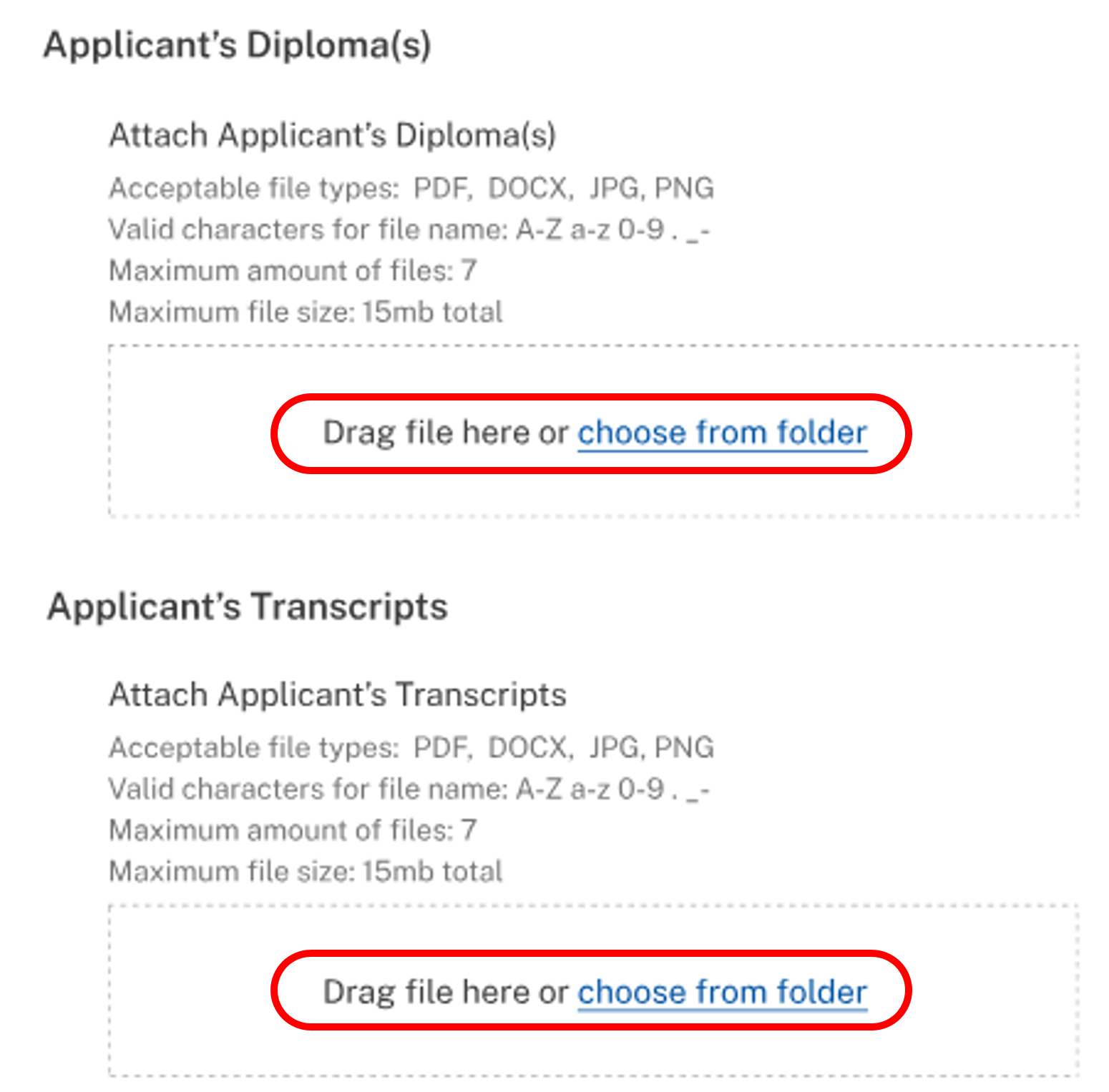 Applicant's Diploma