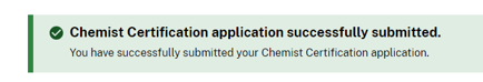 Chemist Certification submitted