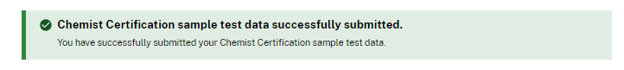 Chemist test data submitted
