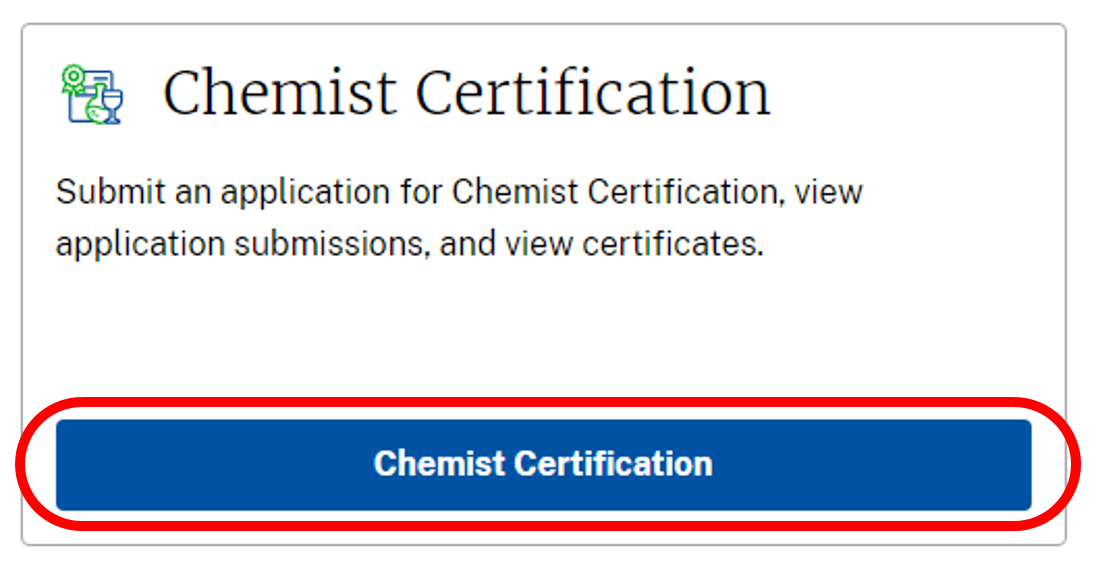 Chemist Certification