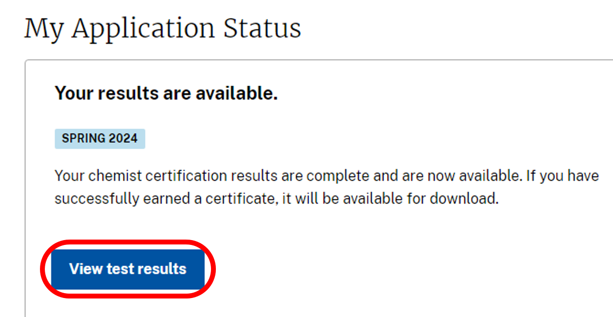 My app status test results
