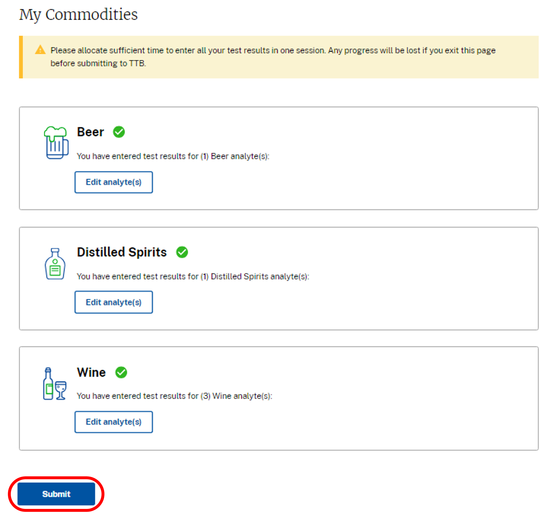 My Commodities Submit