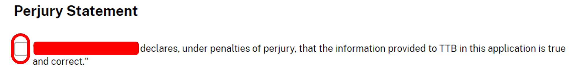 Perjury Statement