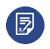 Blue icon with a paper note.