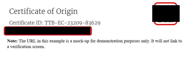 Certificate verification URL and QR code