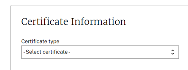 Certificate type options