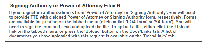 Signing Authority or Power of Attorney file requirements