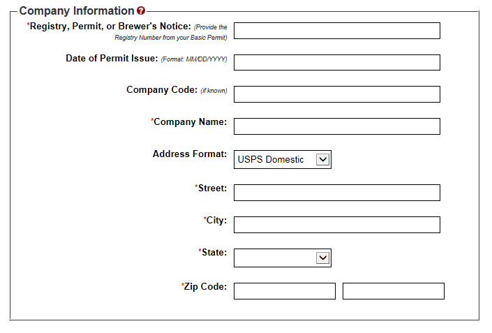 COLAs Online Company Information fields