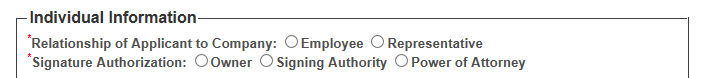 COLAs Online Signature Authorization options