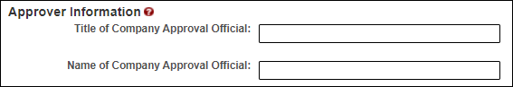 Company Approval Official title and name fields
