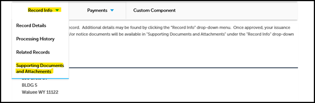 Supporting Documents and Attachments section