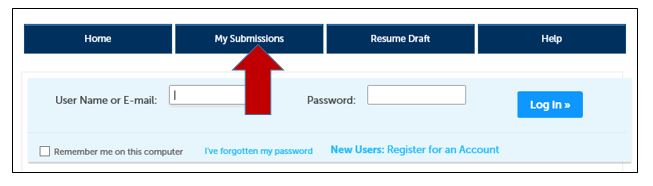 Permits Online screenshot 1: Click the My Submissions button