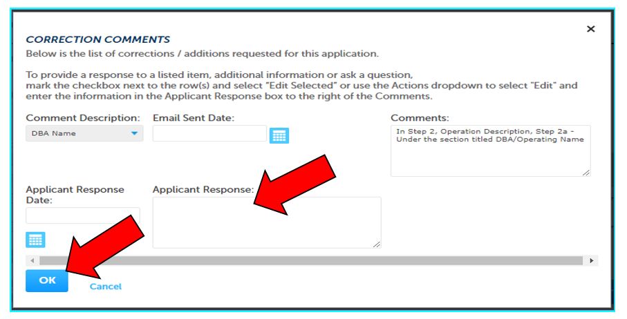 Permits Online screenshot 6: OR click the ACTIONS link and select ‘Edit’.