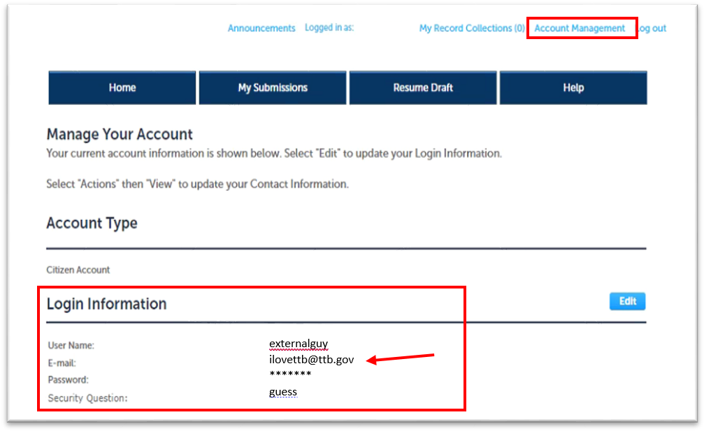 Permits Online account email verification screen