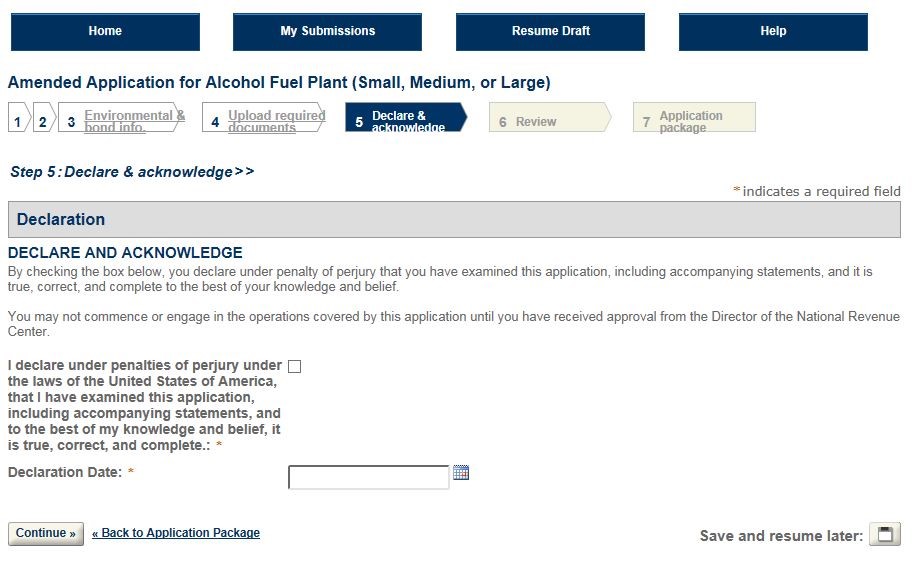 Permits Online screenshot 17: Step 1: Select amendment