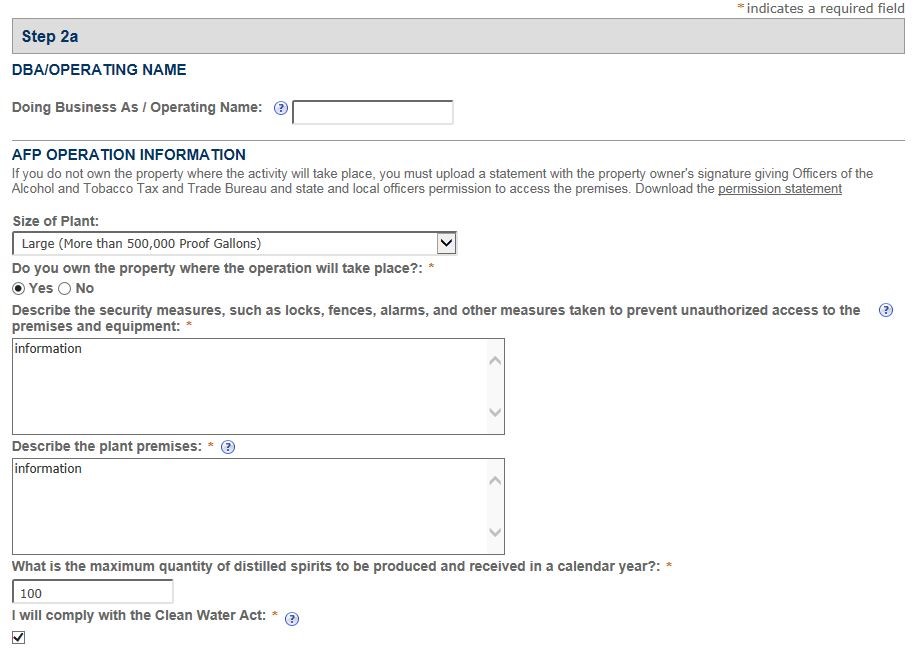 Permits Online screenshot 5: Step 1: Select amendment