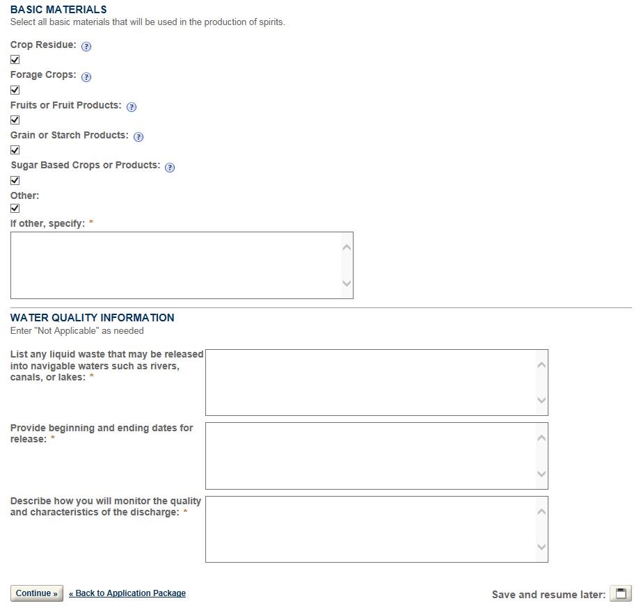 Permits Online screenshot 6: Step 1: Select amendment