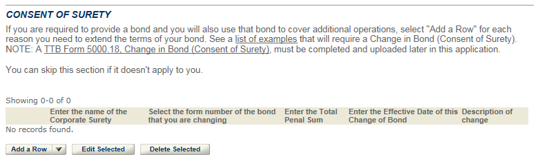 Permits Online screenshot 8: Step 3: Environmental & bond info.
