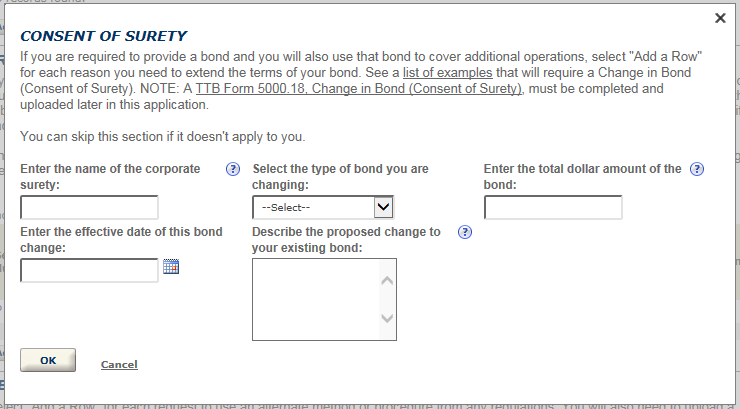 Permits Online screenshot 9: Step 3: Environmental & bond info.