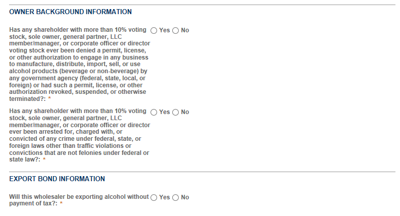 Permits Online screenshot 4: Step 2: Operation description