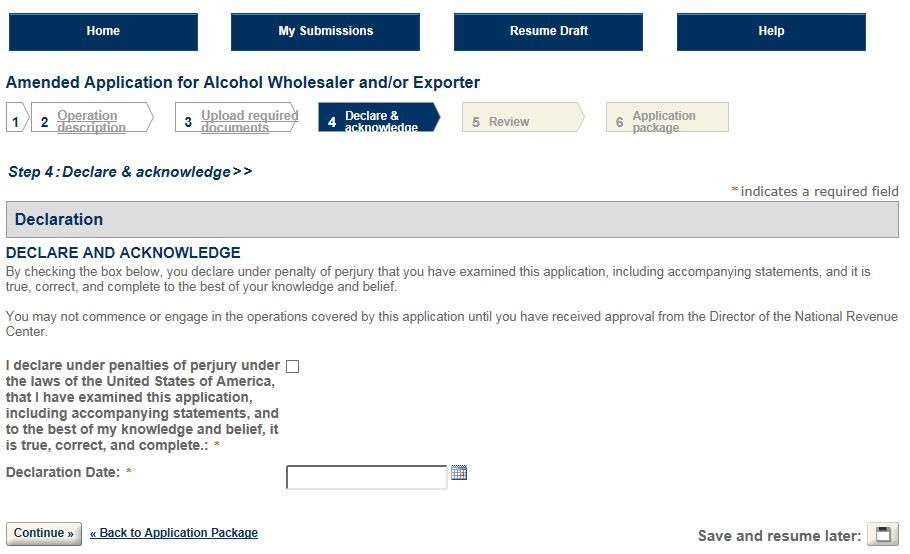 Permits Online screenshot 10: Step 1: Select amendment