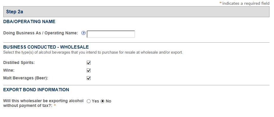 Permits Online screenshot 4: Step 1: Select amendment
