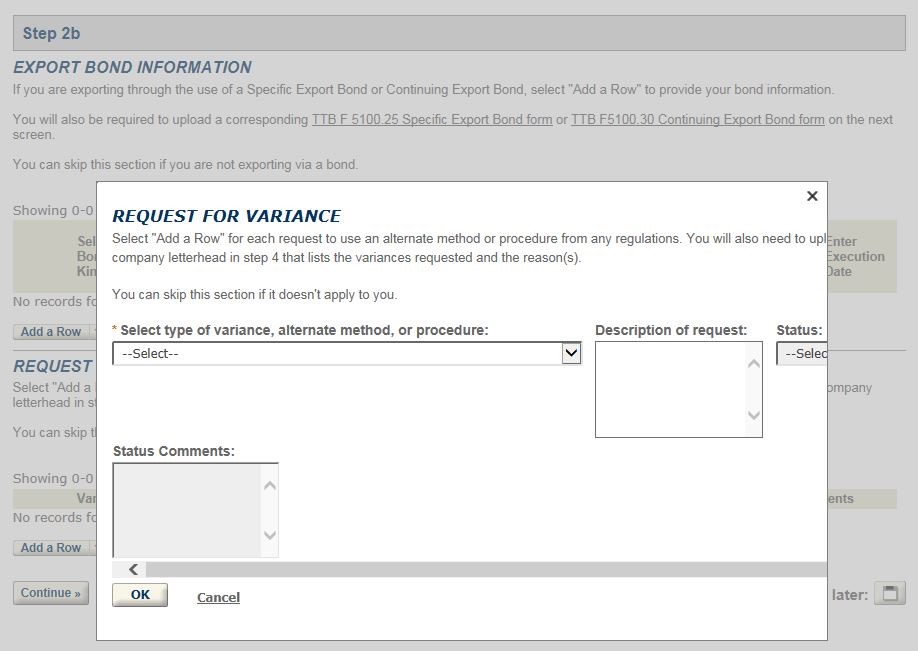 Permits Online screenshot 7: Step 1: Select amendment