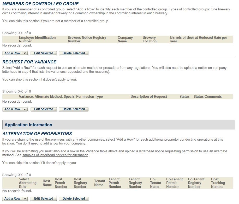 Permits Online screenshot 15: Step 1: Select amendment