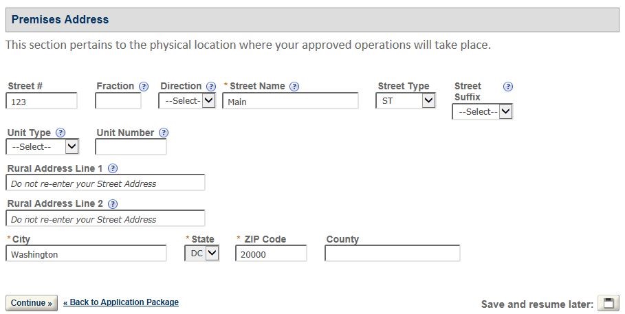 Permits Online screenshot 3: Step 1: Select amendment