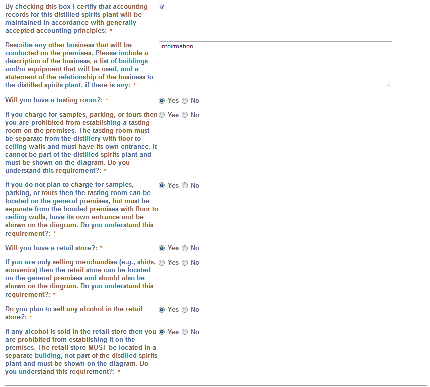 Permits Online screenshot 10: Step 2: Operation description