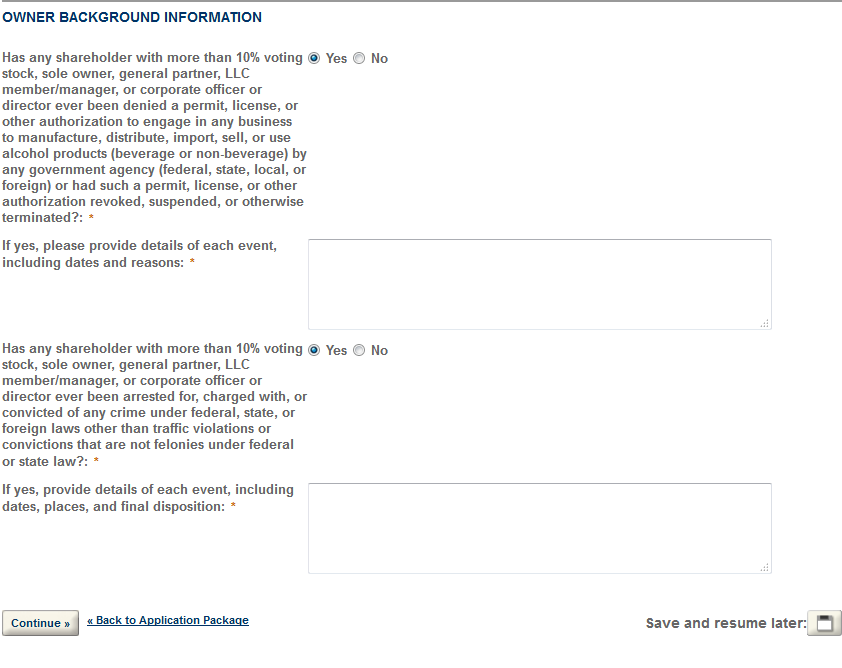 Permits Online screenshot 11: Step 2: Operation description