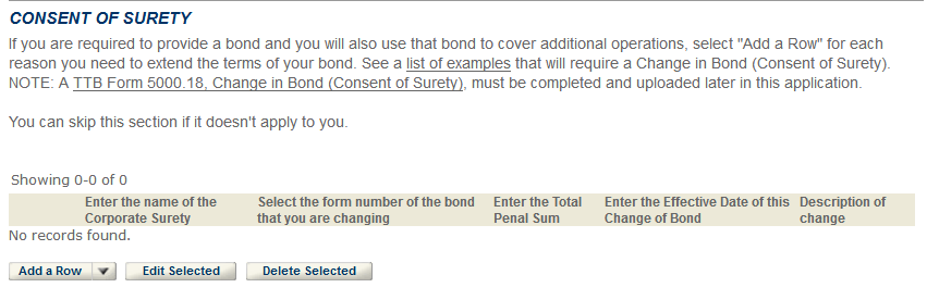 Permits Online screenshot 19: Step 3: Environmental & bond info.
