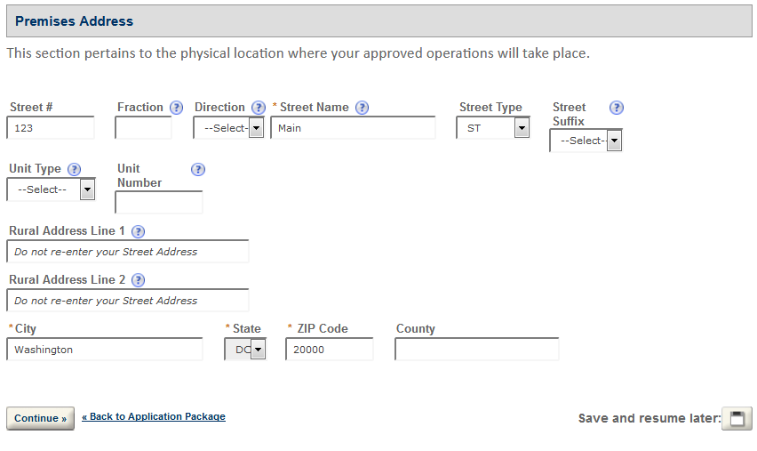 Permits Online screenshot 4: Step 1: Select amendment