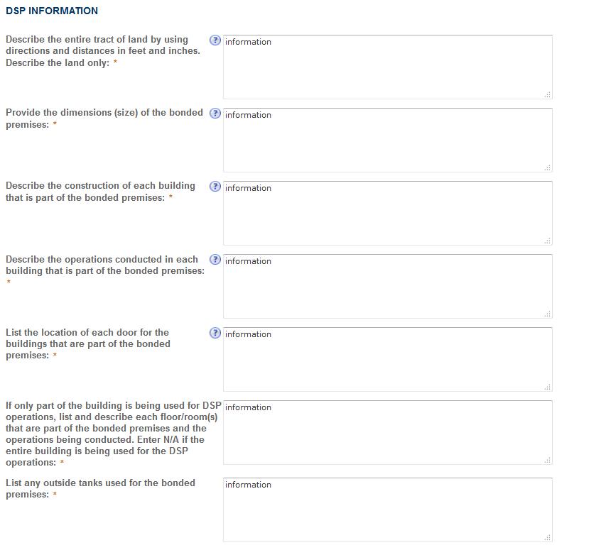 Permits Online screenshot 8: Step 2: Operation description