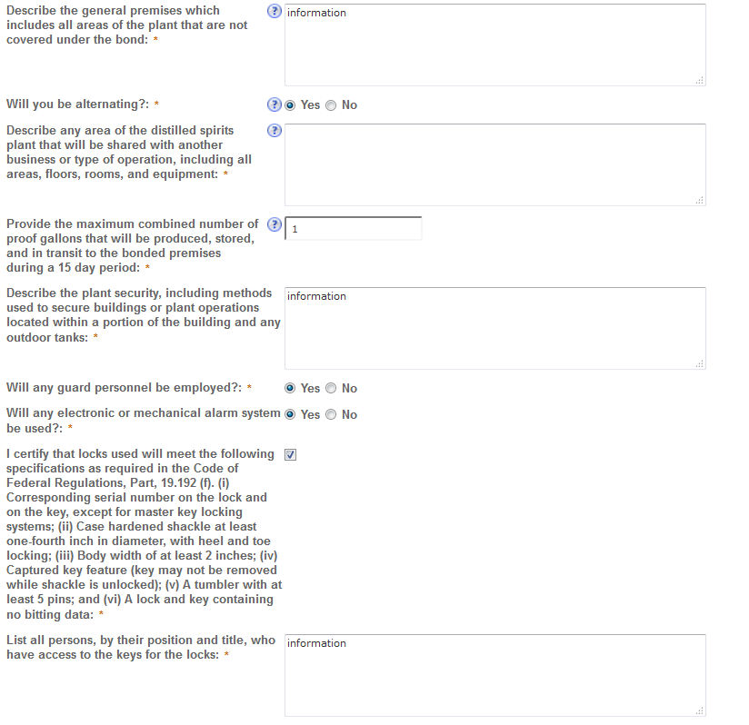 Permits Online screenshot 9: Step 2: Operation description