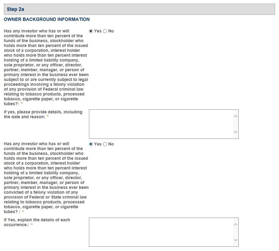 Permits Online screenshot 6: Step 2: Operation description