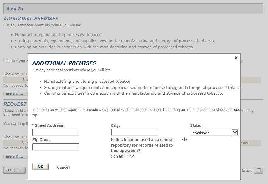 Permits Online screenshot 8: Step 2: Operation description