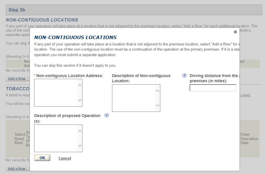 Permits Online screenshot 10: Step 3: Environmental & Bond info.