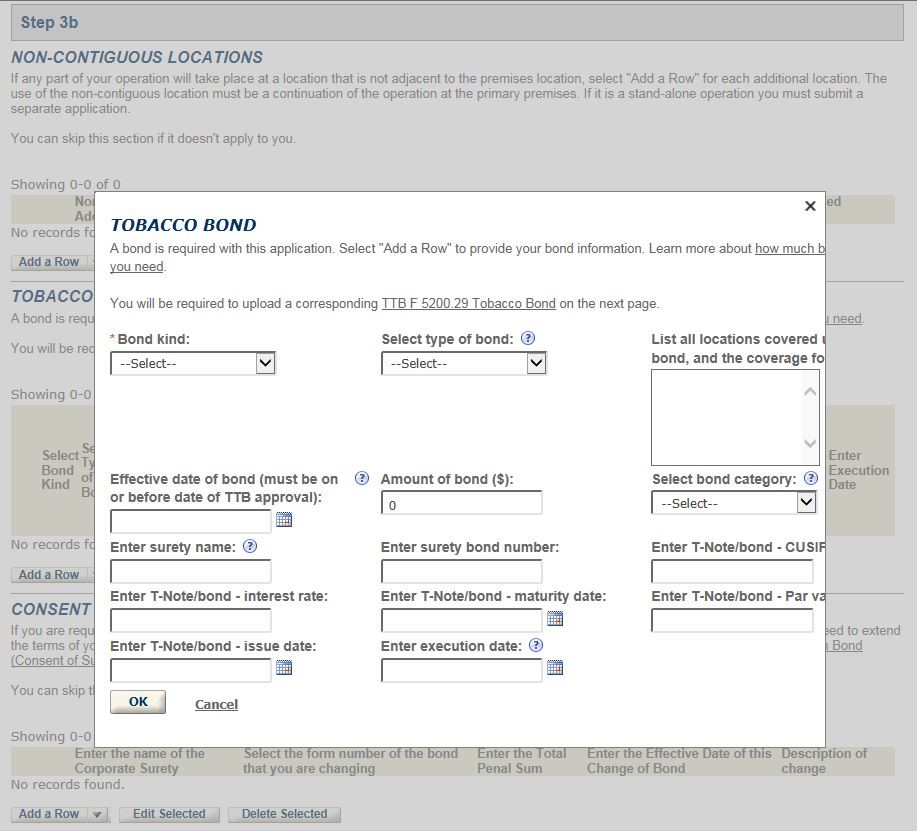 Permits Online screenshot 11: Step 3: Environmental & Bond info.
