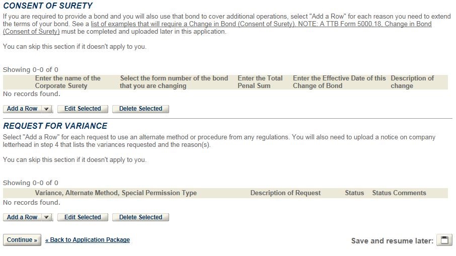 Permits Online screenshot 12: Step 3: Environmental & Bond info.