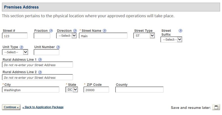 Permits Online screenshot 3: Step 1: Select amendment