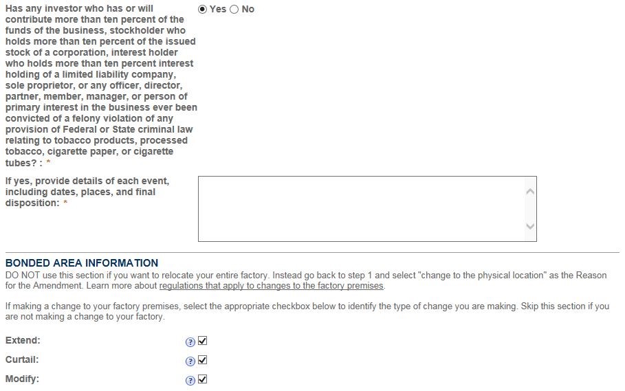 Permits Online screenshot 6: Step 2: Operation description