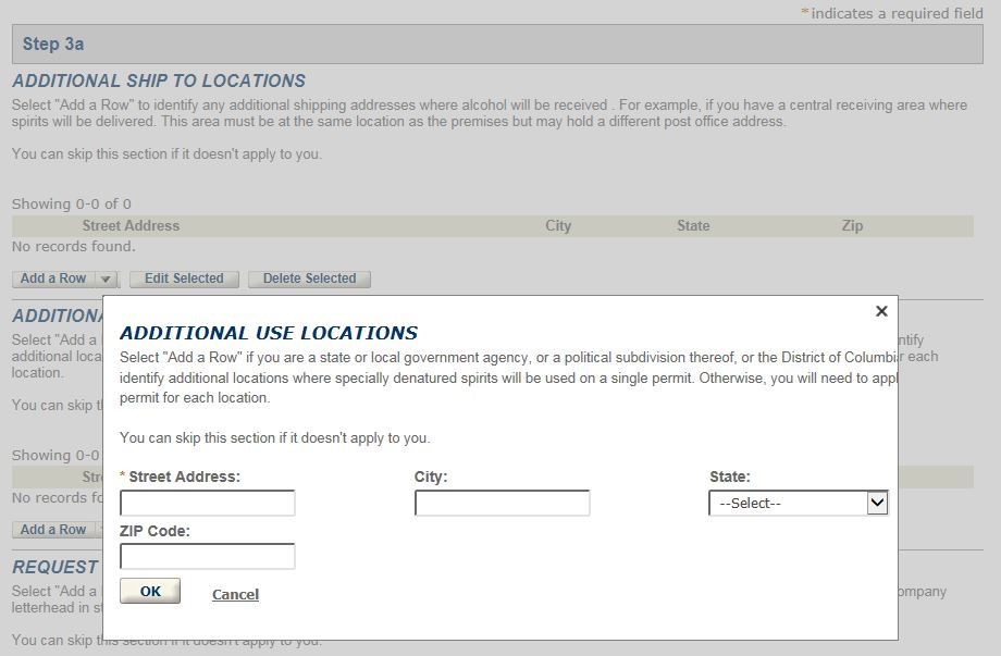 Permits Online screenshot 10: Step 1: Select amendment