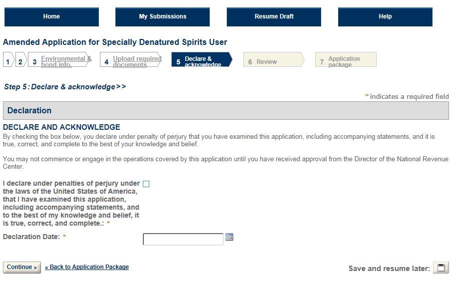 Permits Online screenshot 14: Step 1: Select amendment