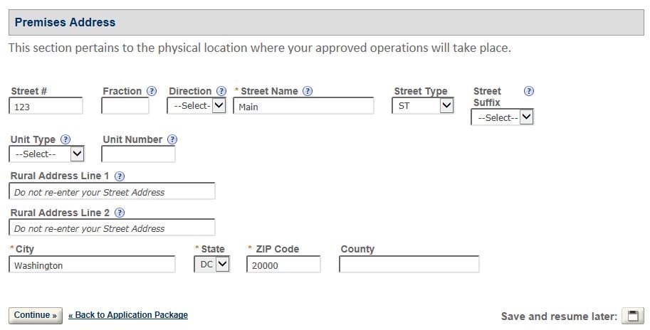 Permits Online screenshot 3: Step 1: Select amendment