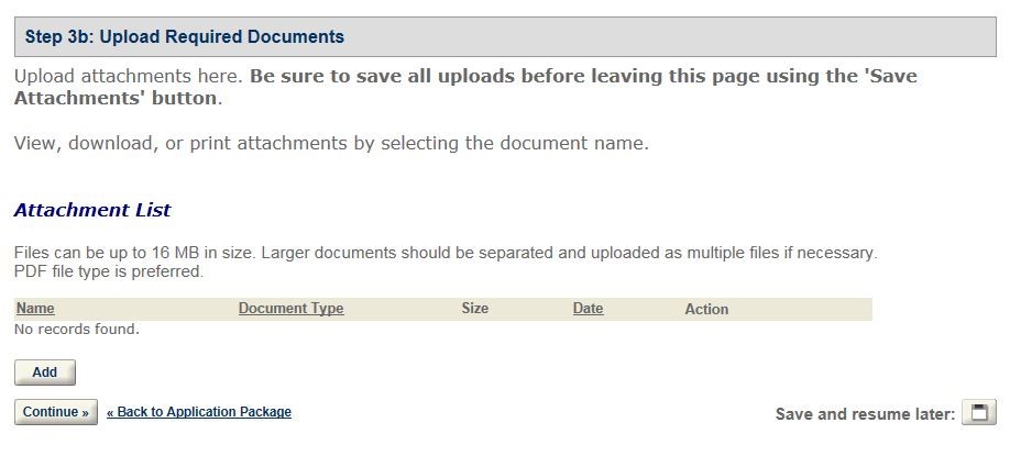 Permits Online Tax-Free Alcohol amendment screenshot 11: Upload required document attachments.