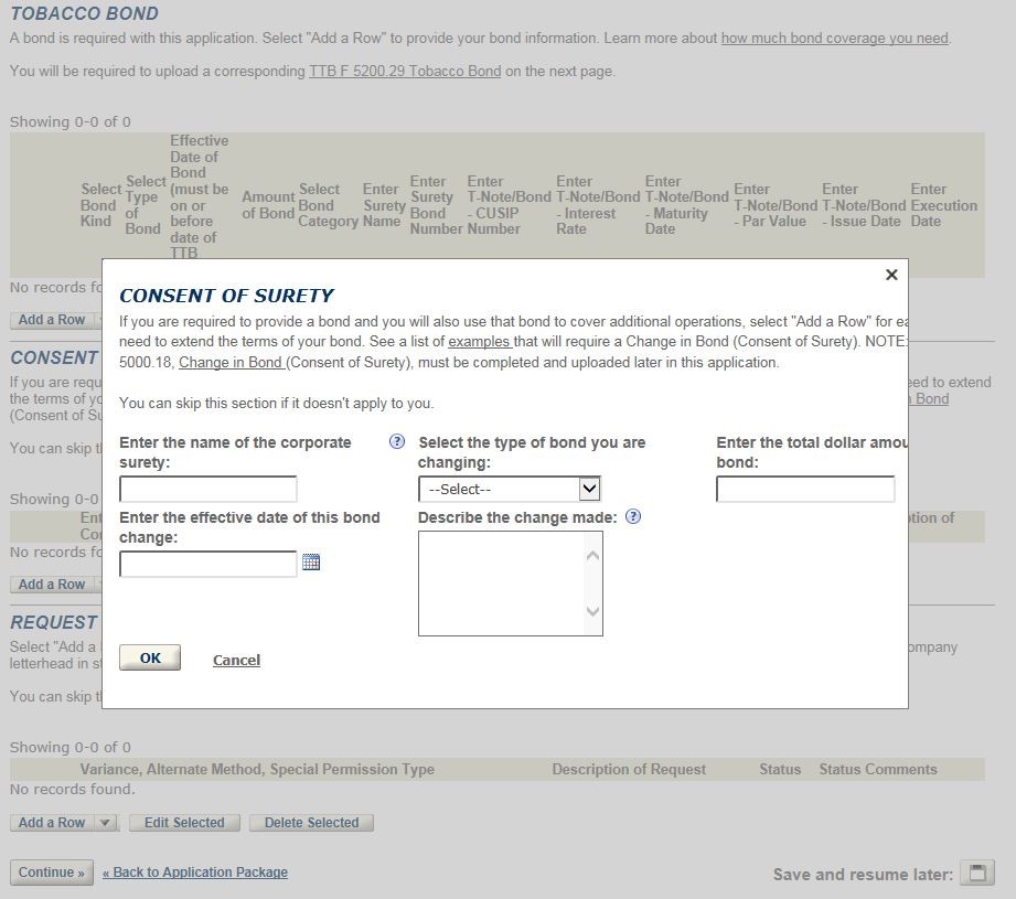 Permits Online screenshot 12: Step 3: Environmental & bond info.