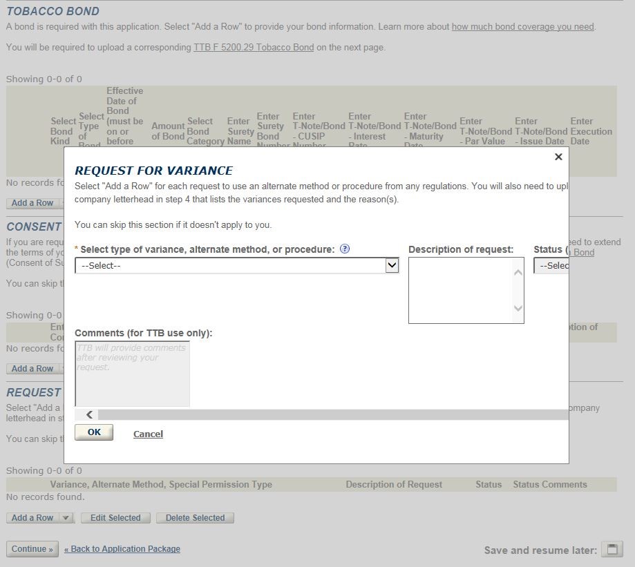 Permits Online screenshot 13: Step 3: Environmental & bond info.