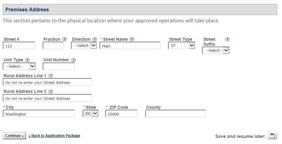 Permits Online screenshot 3: Step 1: Select amendment