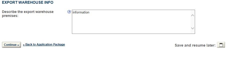 Permits Online screenshot 7: Step 2: Operation description
